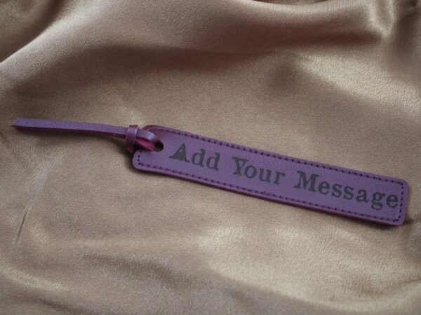 Personalised Purple 'Add Your Message' Leatherette Engraved Bookmark with Matching Tassel