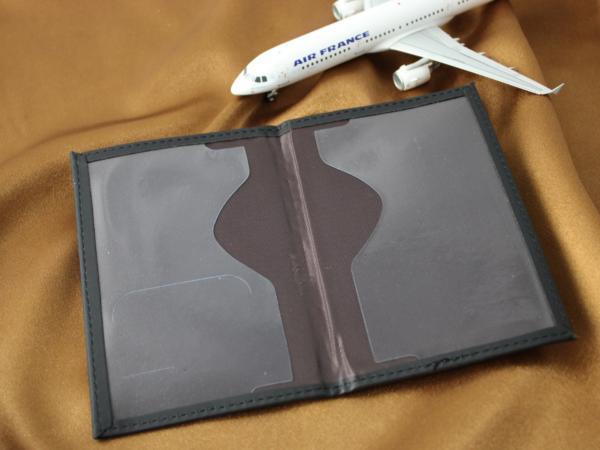 Personalised Black Leatherette Engraved Passport Cover Holder Wallet - Image 2