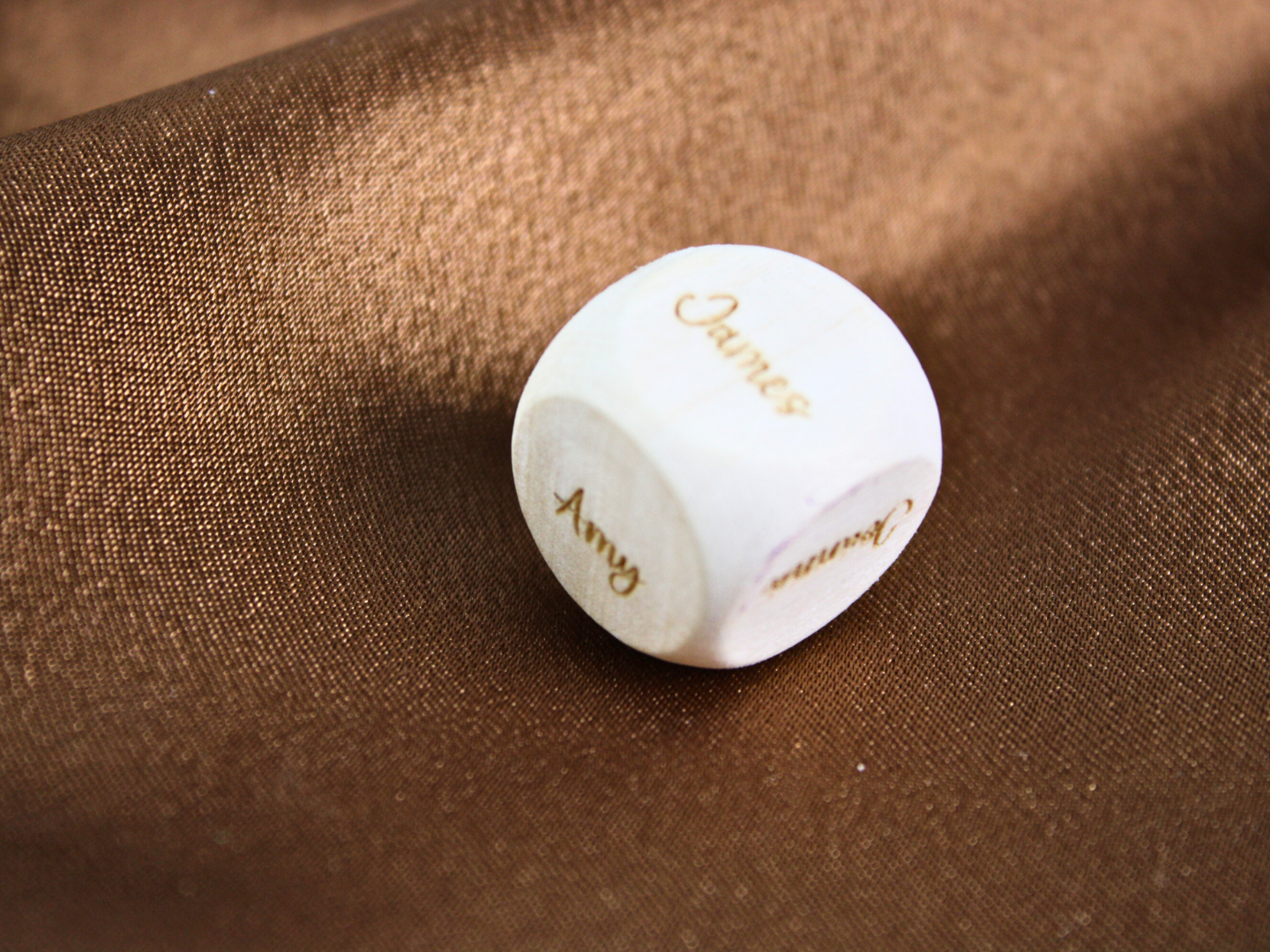 Personalised Wood Handmade Engraved Decision Dice 20mm