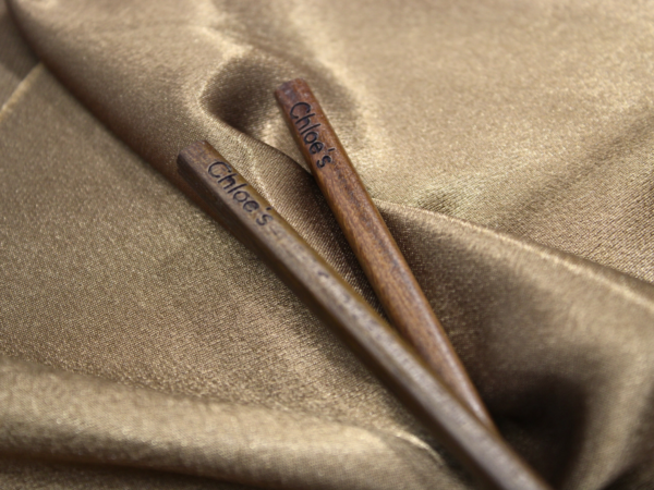 Personalised Engraved Rosewood Chopsticks Handmade Wedding Favor - Image 5