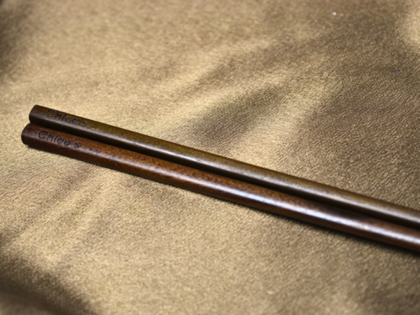 Personalised Engraved Rosewood Chopsticks Handmade Wedding Favor - Image 4