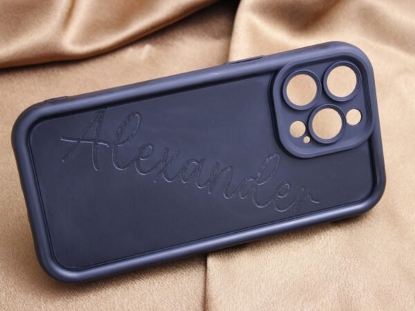 Personalised Engraved Silicone Black IPhone 15 Pro Phone Cover Case - Image 3