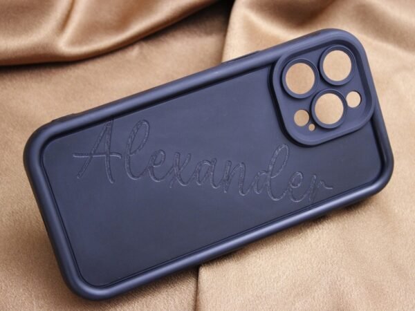 Personalised Engraved Silicone Black IPhone 15 Pro Phone Cover Case - Image 2