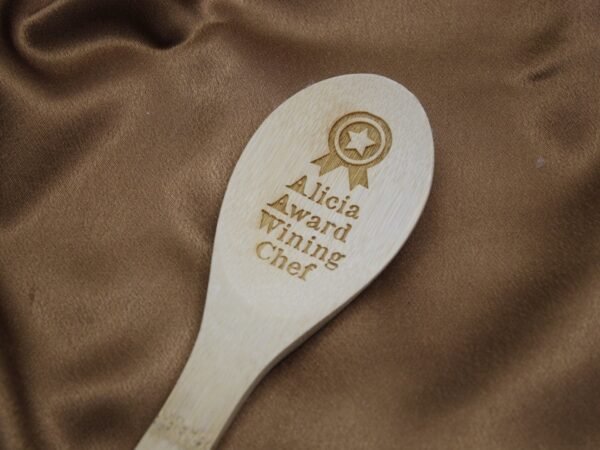Handmade Wooden Engraved Personalised Stirring Spoon - Award Winning Chef - Image 2