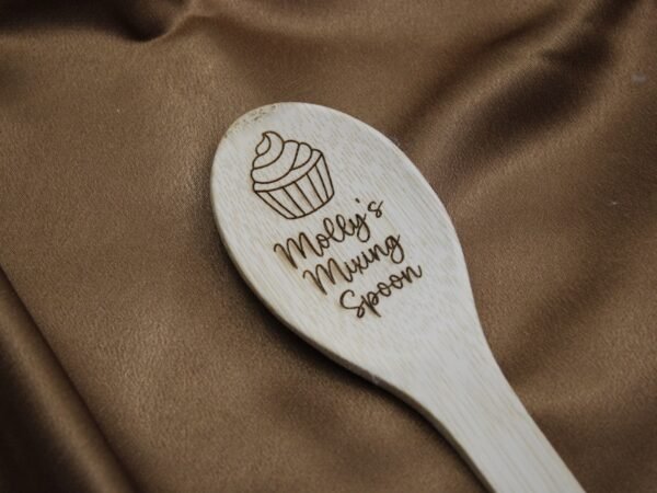 Handmade Wooden Engraved Personalised Stirring Spoon - Cupcake Baking Spoon - Image 2