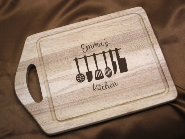 Kitchen Utensils Personalised Engraved Wooden Handled Chopping Board 35 cm