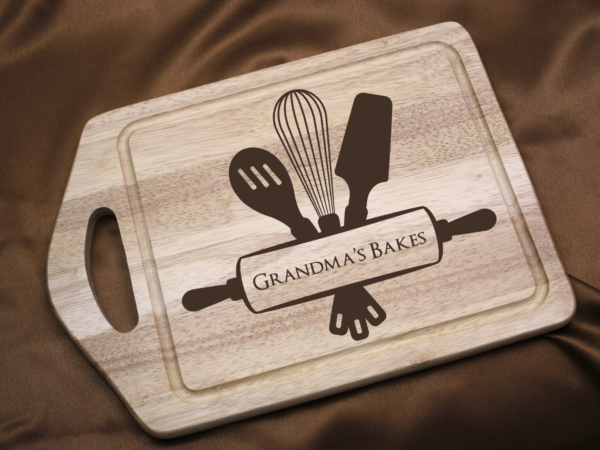 Baking Kitchen Utensils Personalised Engraved Wooden Handled Chopping Board 35 cm