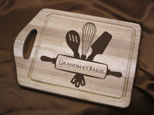 Baking Kitchen Utensils Personalised Engraved Wooden Handled Chopping Board 35 cm - Image 2