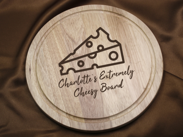 Cheese Board Designed Personalised Engraved Wooden Round Chopping Board 25 cm