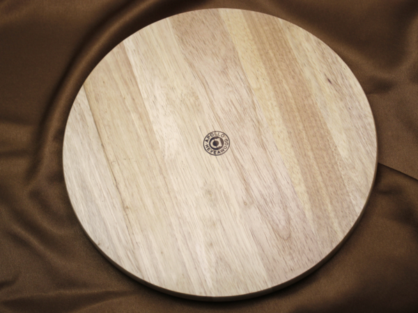 Add Your Message Personalised Engraved Wooden Round Cheese Board with 4 Cheese Knives 21 cm - Image 4